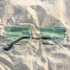 Unisex // Rectangle Rimless Glasses